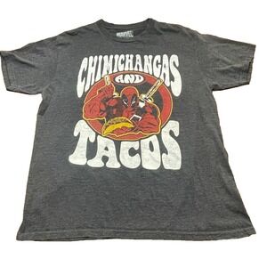 Marvel Deadpool T-Shirt "Chimichangas and Tacos" Size Large